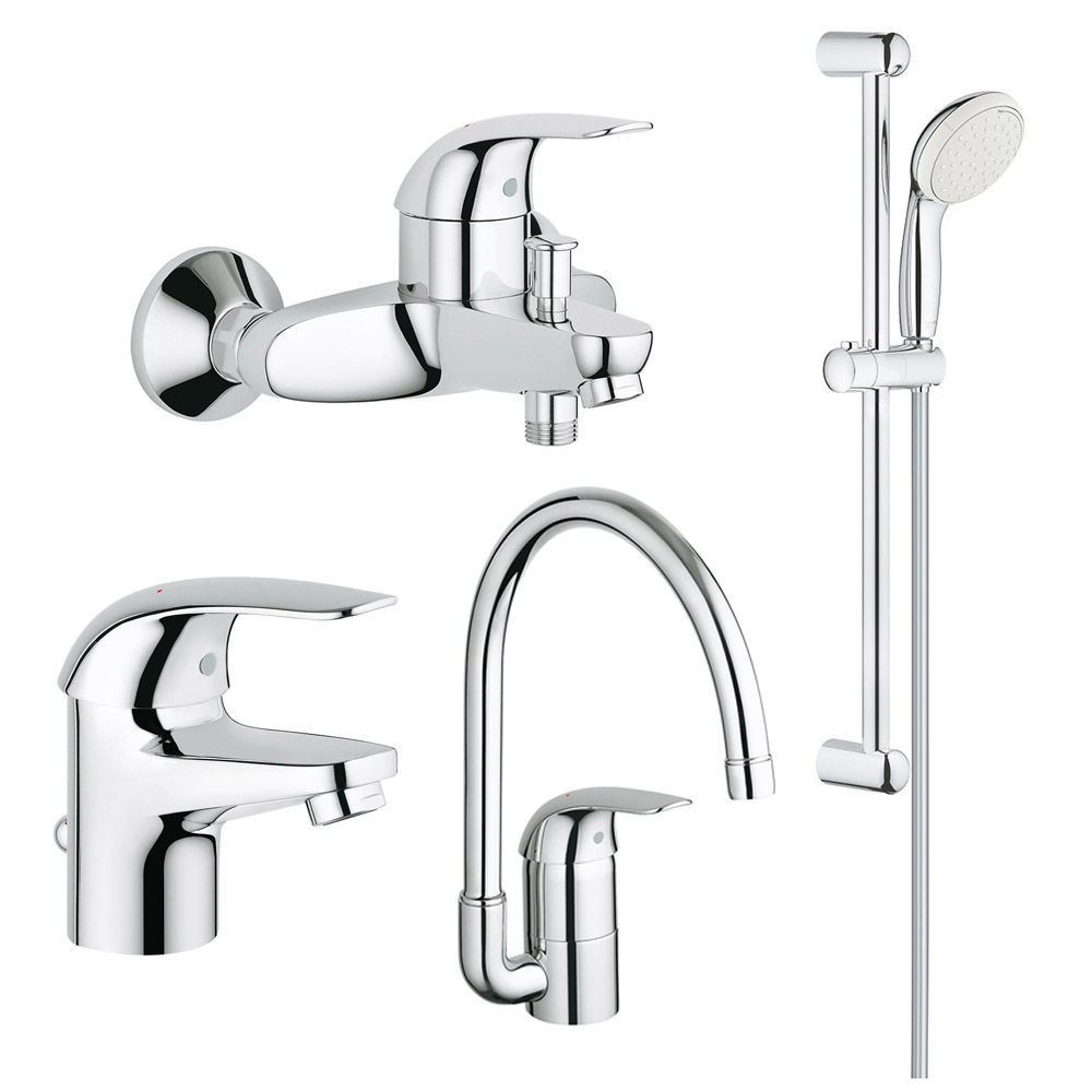 

Набор смесителей в ванную GROHE Euroeco хром латунь 123242K