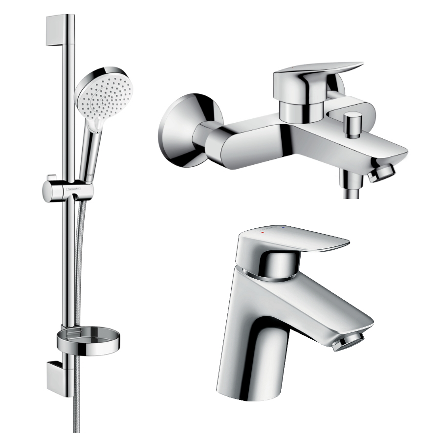 

Набор смесителей для ванной HANSGROHE LOGIS хром латунь (71070000+71400000+26553400) 1222019