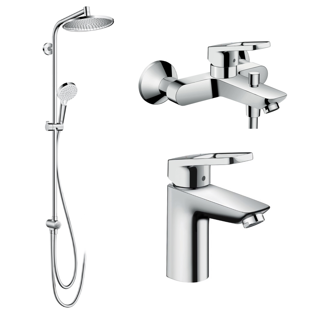 

Набор смесителей для ванны HANSGROHE LOGIS LOOP хром латунь 71151000+71244000+27270000 1272019