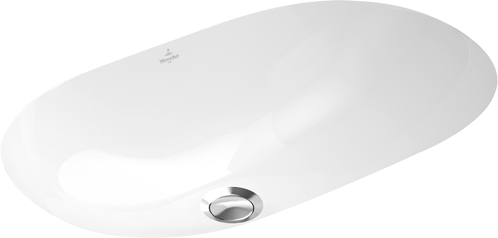 

Раковина врезная в ванную под столешницу 600мм x 350мм VILLEROY&BOCH O.NOVO белый овальная 41626001