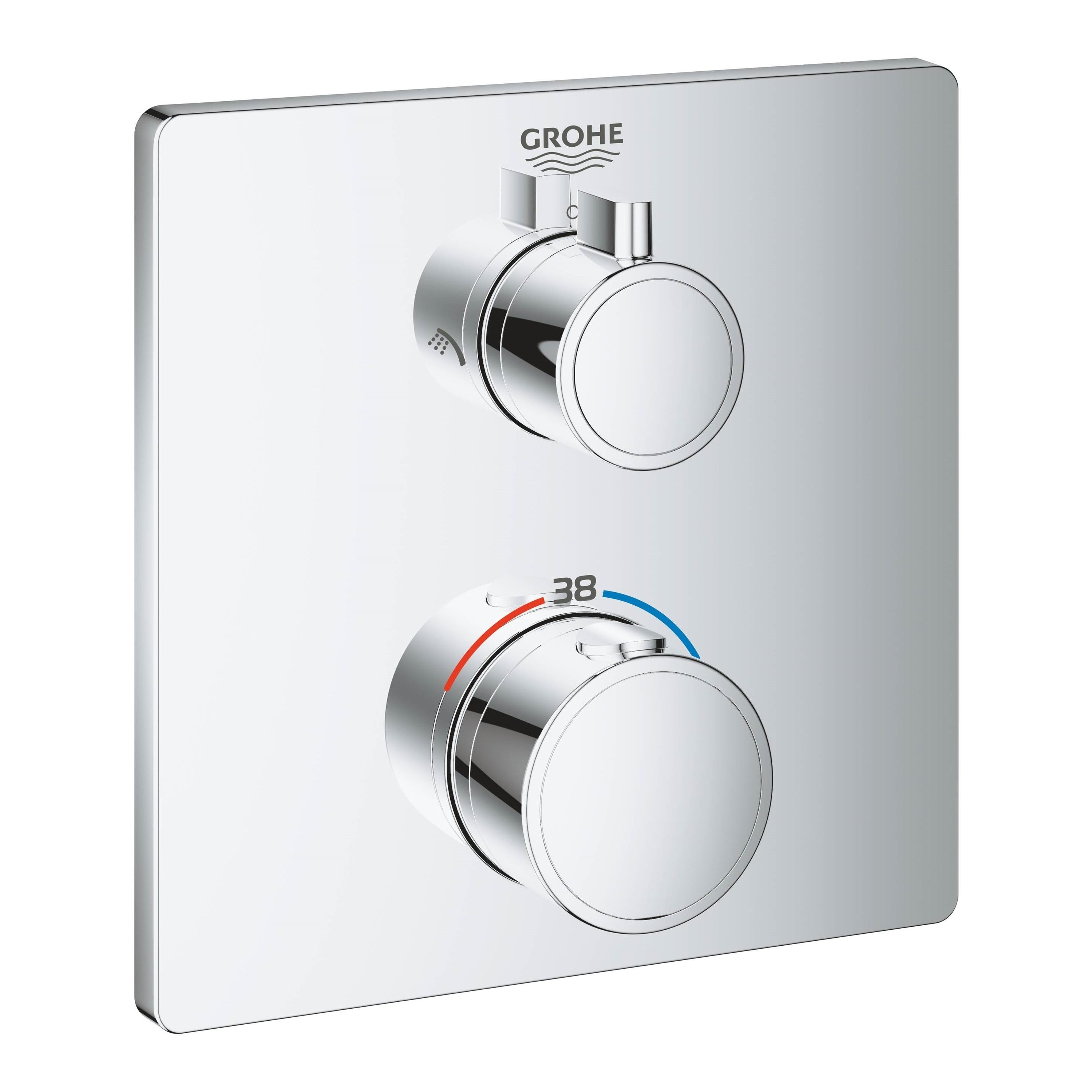 

Внешняя часть смесителя без скрытой части GROHE GROHTHERM хром латунь 158x158мм 24079000