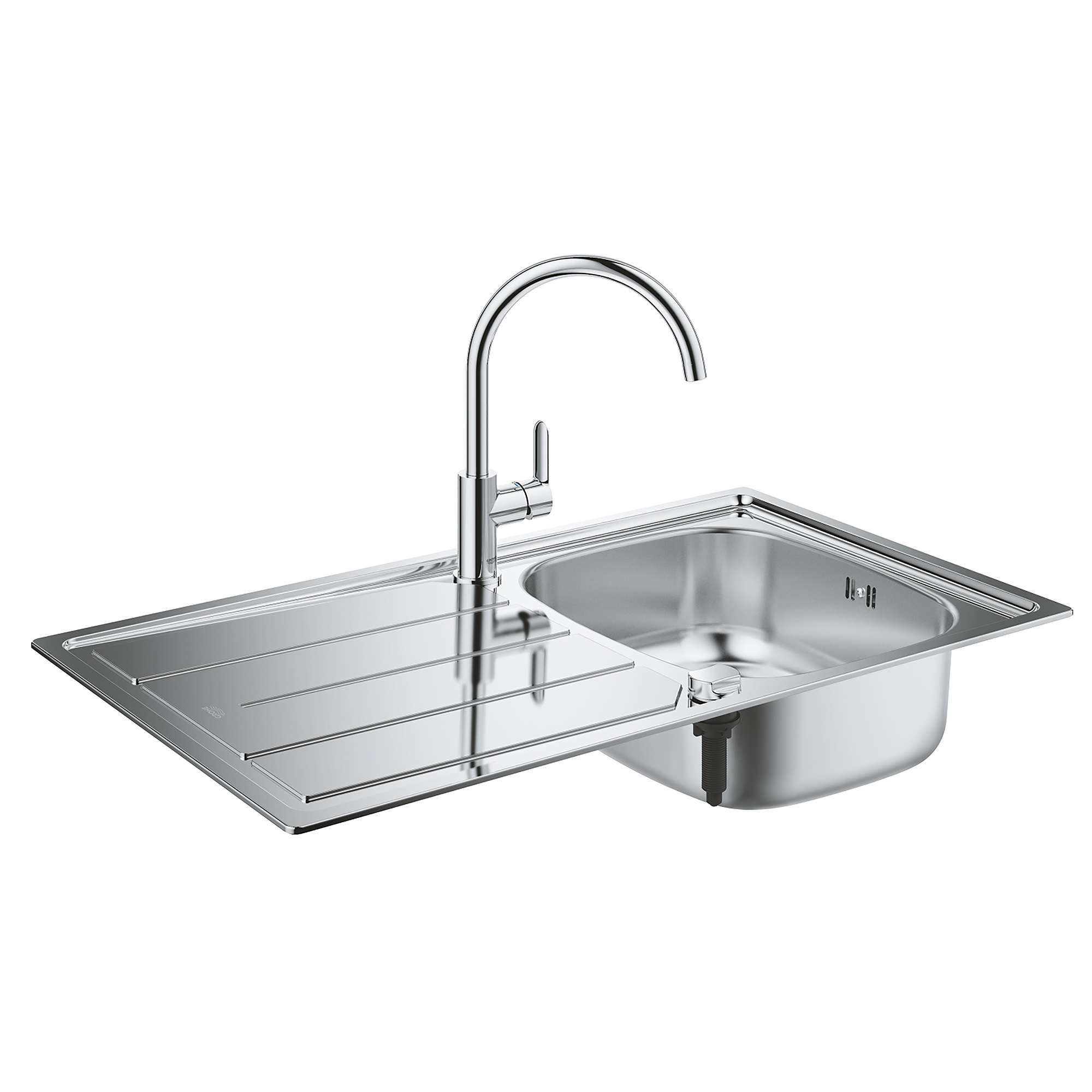 

Кухонная мойка из нержавейки прямоугольная GROHE 500мм x 860мм матовая 1мм с сифоном в комплекте 31562SD0+31367000 31562SD0