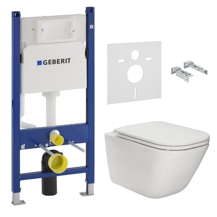 

Комплект инсталляции GEBERIT DUOFIX безободковый унитаз ROCA с крышкой микролифт дюропласт A34H470000+458.126.00.1