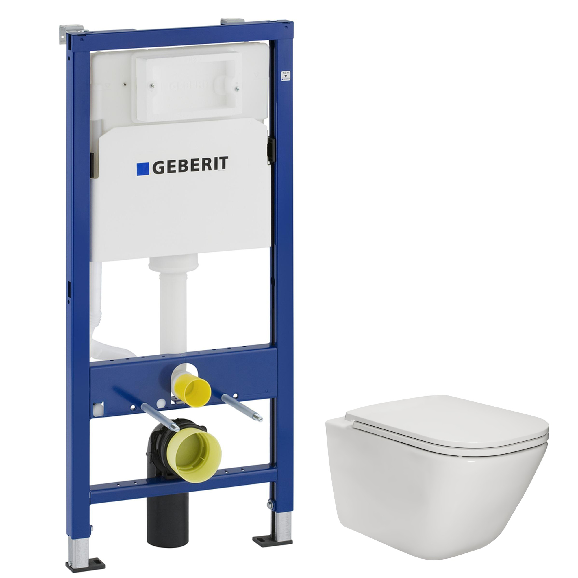 

Комплект инсталляции GEBERIT Duofix Basic безободковый унитаз ROCA с крышкой микролифт дюропласт A34H470000+458.103.00.1