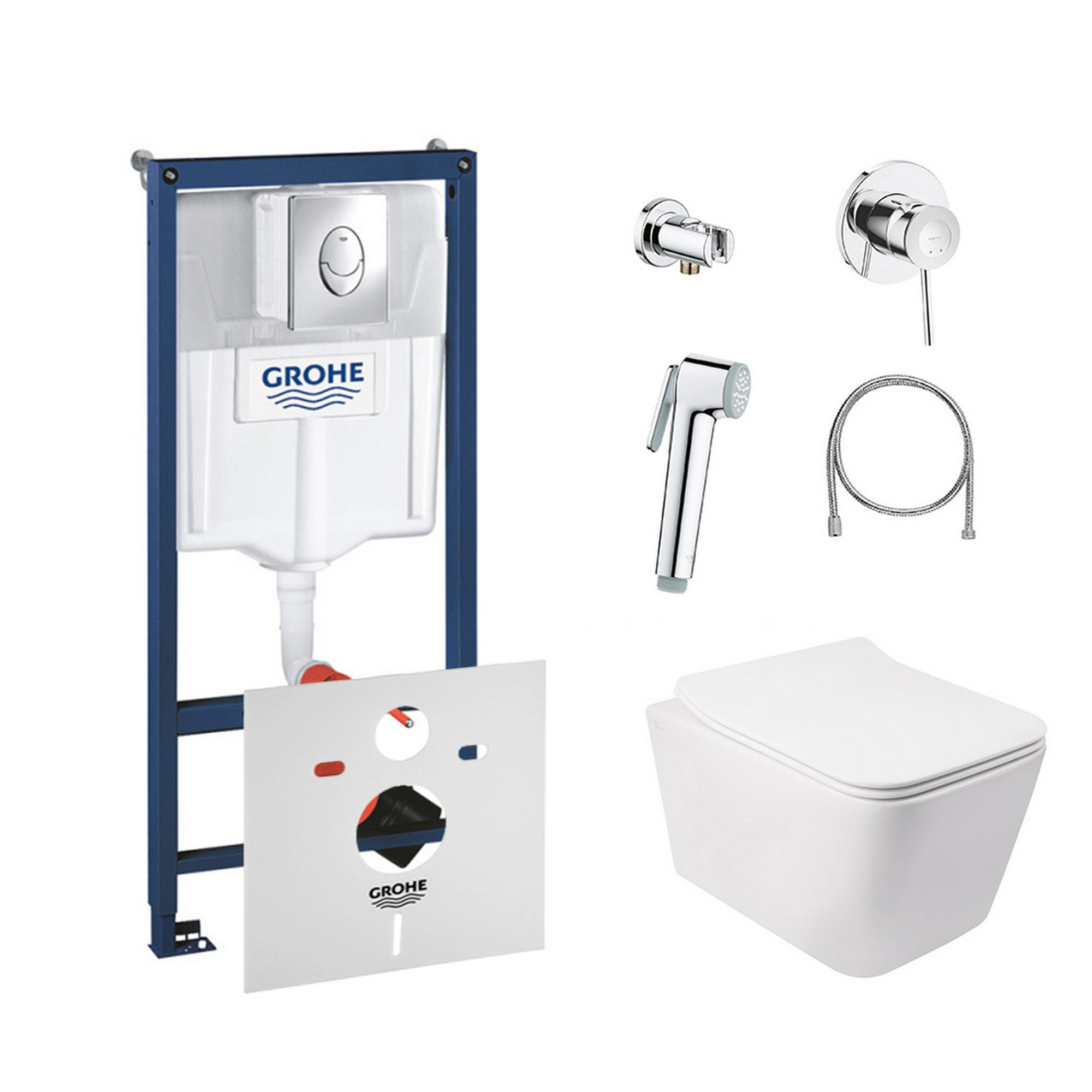 

Набор инсталляции GROHE Rapid SL кнопка хром безободковый унитаз Q-TAP с крышкой микролифт дюропласт 38721001QT05335170W111048