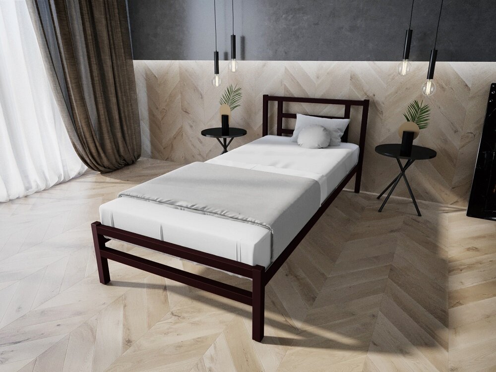 

Кровать металлическая Берта MELBI Бордовый лак 80 х 190 см