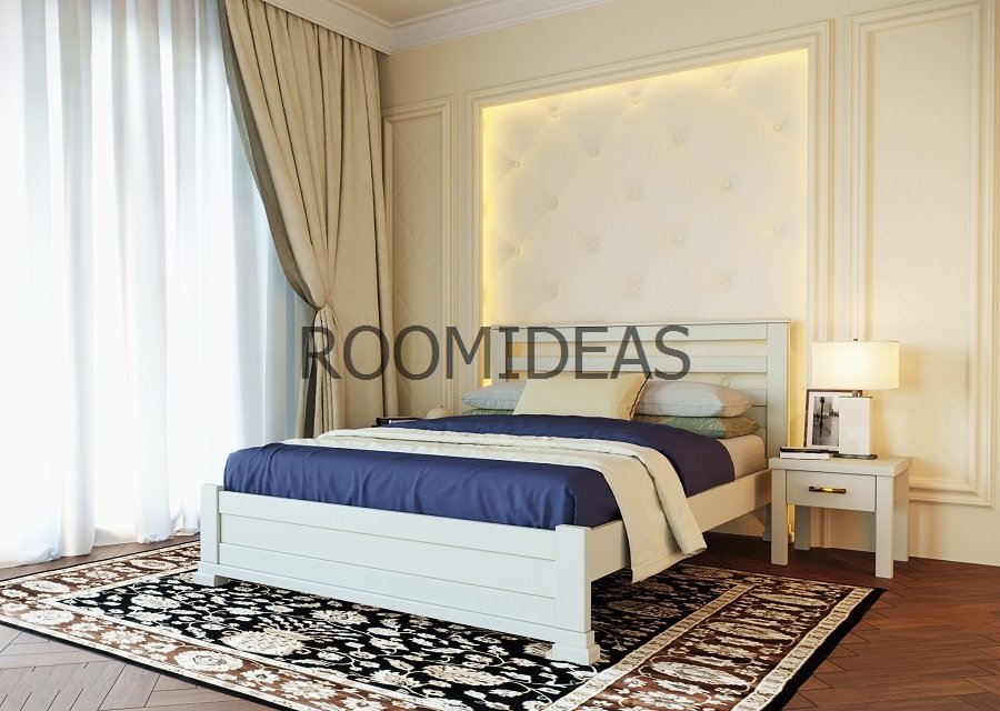 

Кровать Лорд Массив Бук ЛЕВ Белый 180х190 см