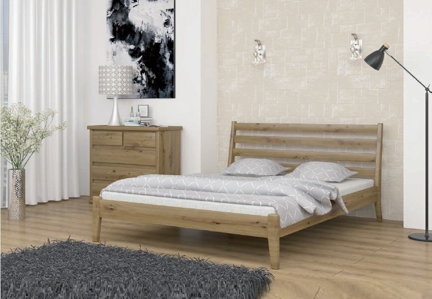 

Деревянная кровать Челси MebiGrand 160 х 200 см Орех светлый