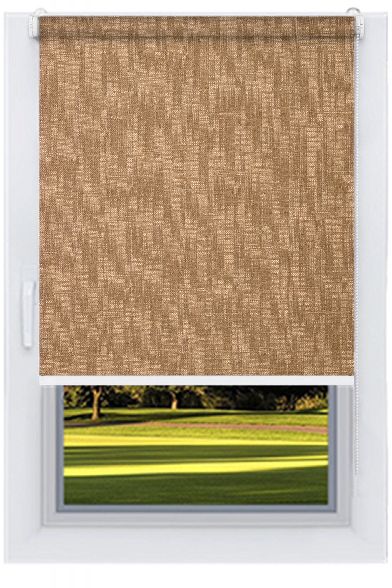 

Ролета тканевая DECOLUX 128х200 LEN Ukrain Какао вал 19