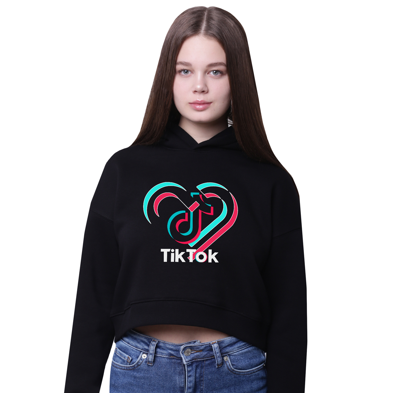 

Кроп-топ с капюшоном ТикТок (TikTok) Черный (35961-1942-4) 140 см