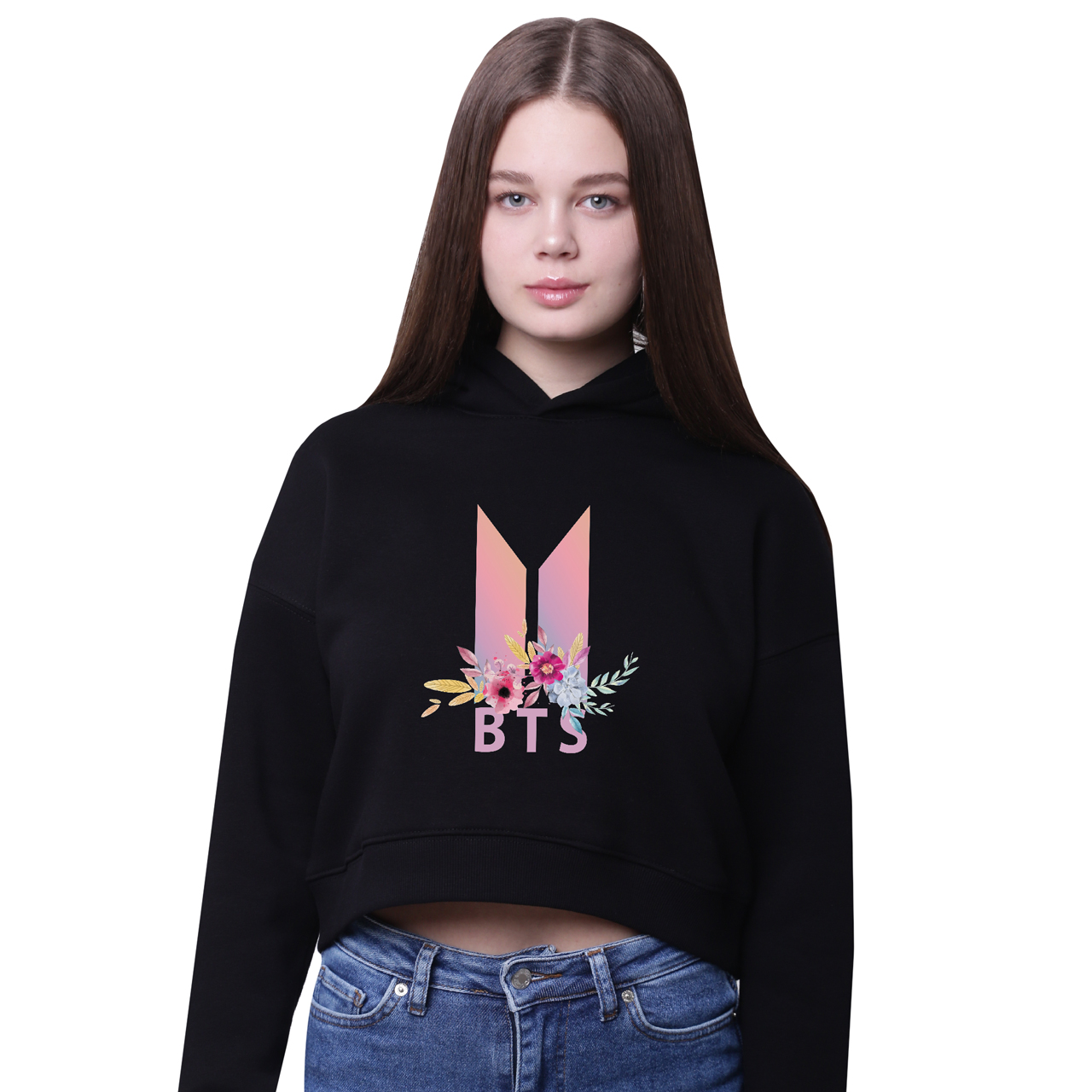 

Кроп-топ с капюшоном БТС (BTS) Черный (35961-1081-2) 128 см