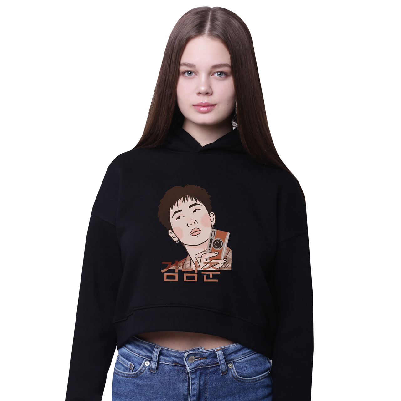 

Кроп-топ с капюшоном Ким Намджун БТС (Kim Nam Joon BTS) Черный (35961-3261-6) 152 см