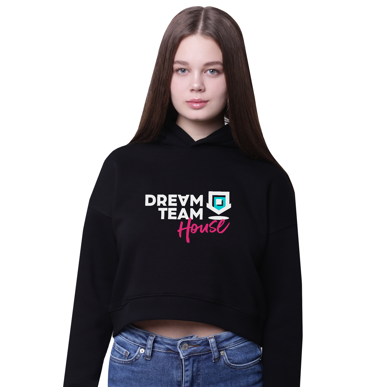 

Кроп-топ с капюшоном Тиктокерский дом Дрим Тим Хаус (Dream Team House) Черный (35961-3032-4) 140 см