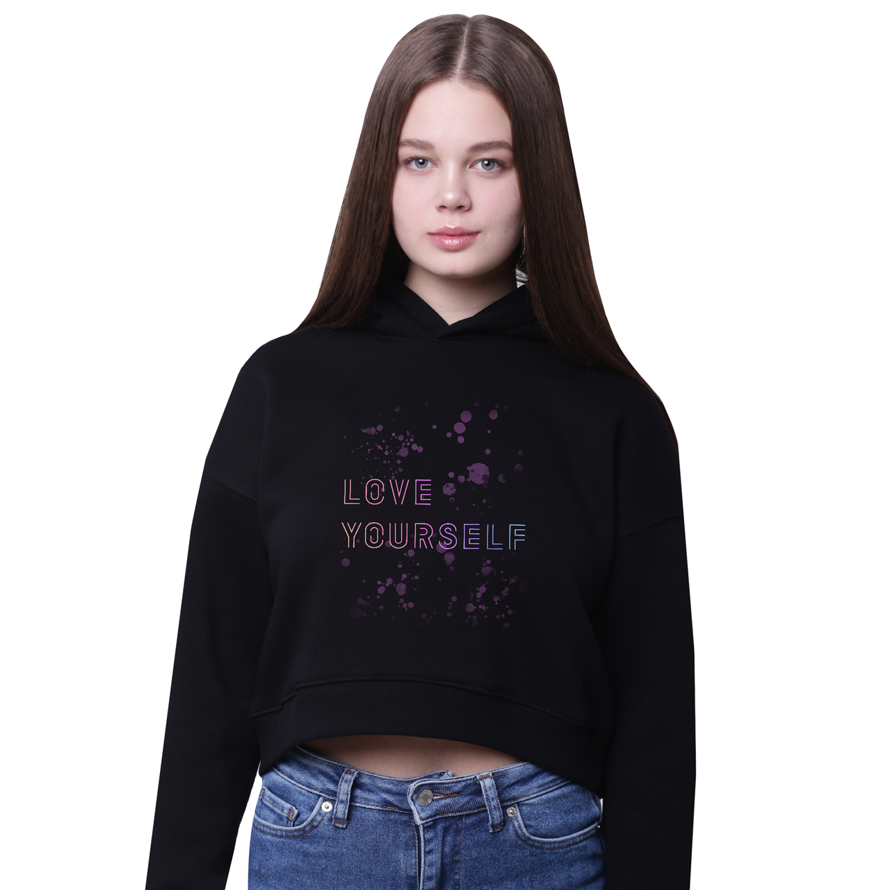 

Кроп-топ с капюшоном БТС (BTS) Черный (35961-3276-8) 164 см