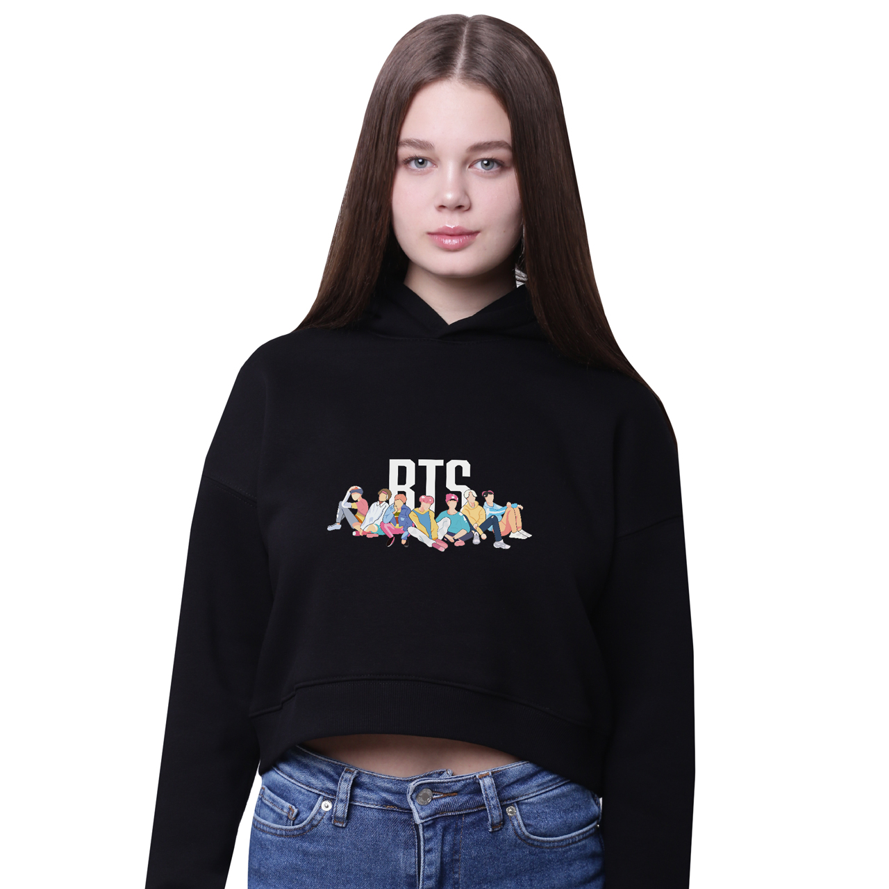 

Кроп-топ с капюшоном БТС (BTS) Черный (35961-1061-1) 122 см