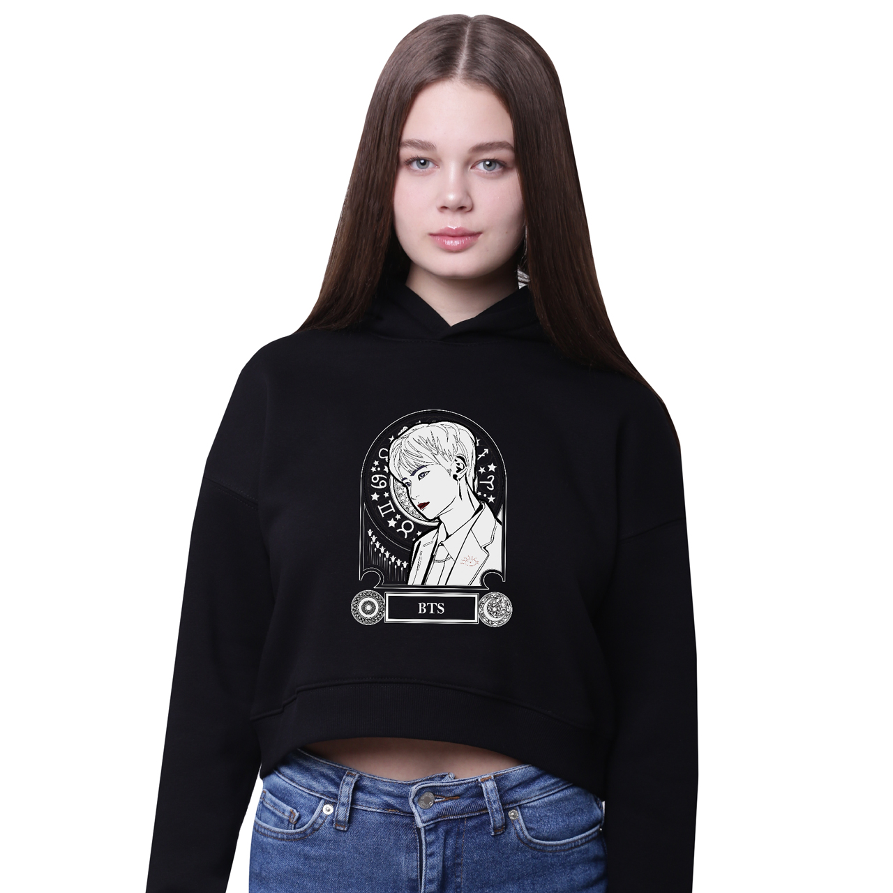 

Кроп-топ с капюшоном БТС (BTS) Черный (35961-3279-7) 158 см