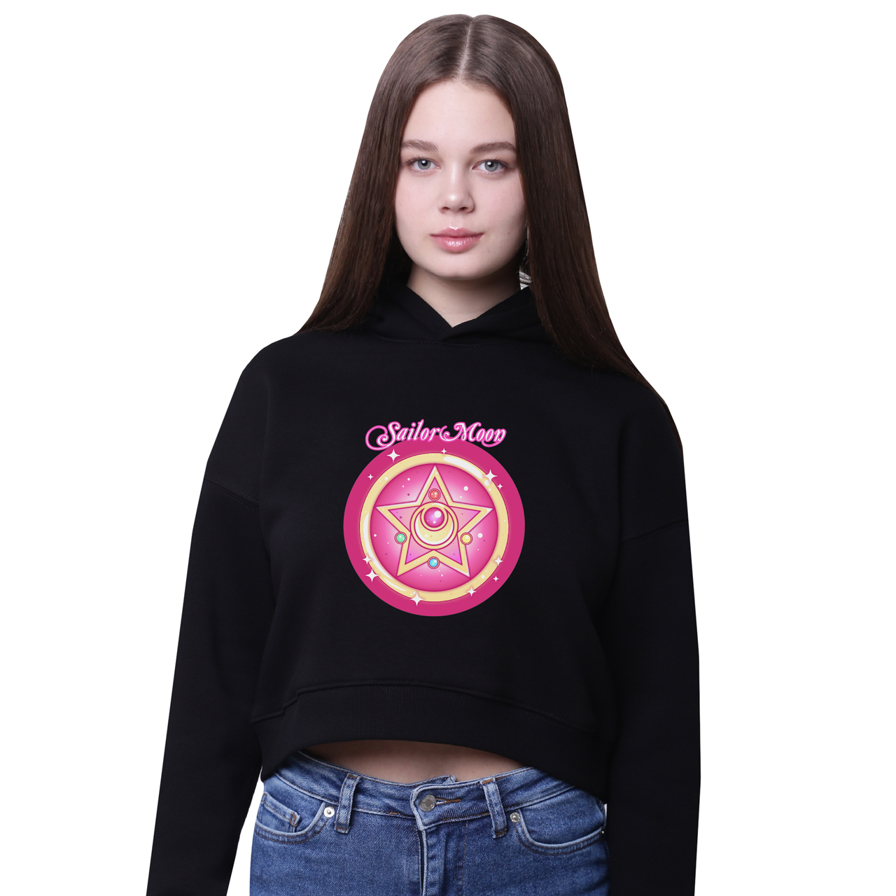 

Кроп-топ с капюшоном Сейлор Мун (Sailor Moon) Черный (35961-2918-8) 164 см