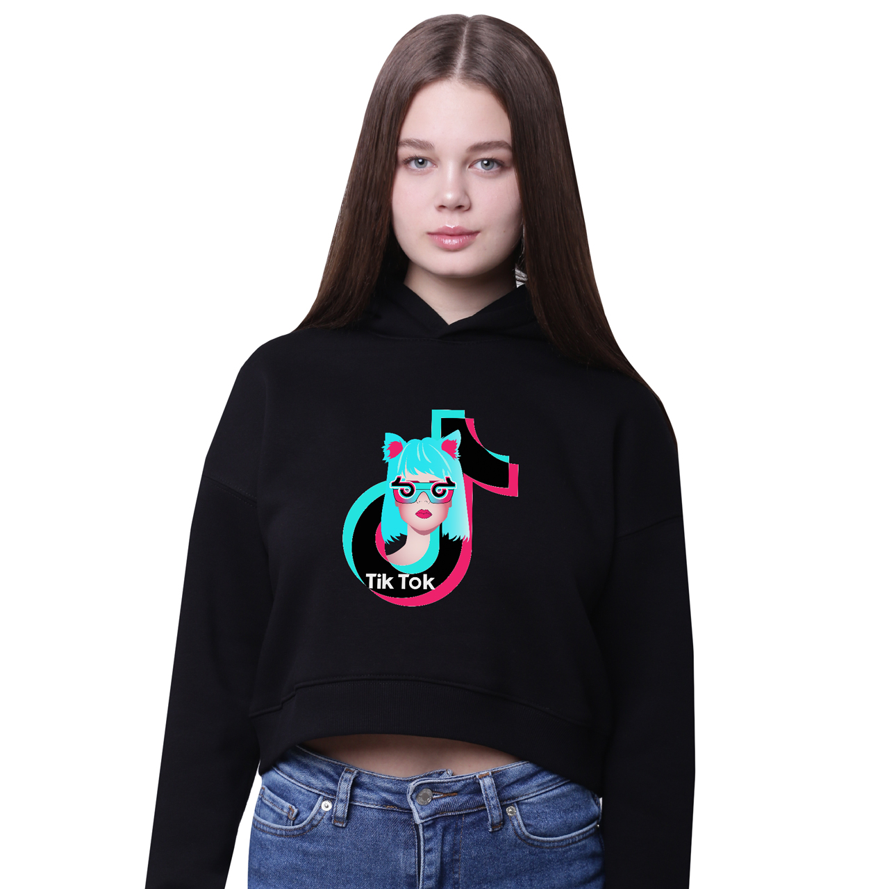 

Кроп-топ с капюшоном ТикТок (TikTok) Черный (35961-1648-6) 152 см