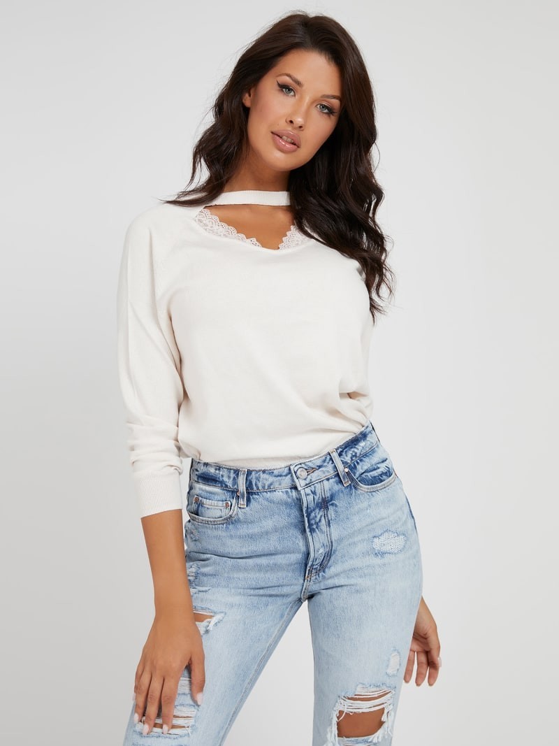 

Кофта с ажурным вырезом Guess  Молочный W1YR0AZ2V80 10280, Кофта с ажурным вырезом Guess L Молочный W1YR0AZ2V80 10280