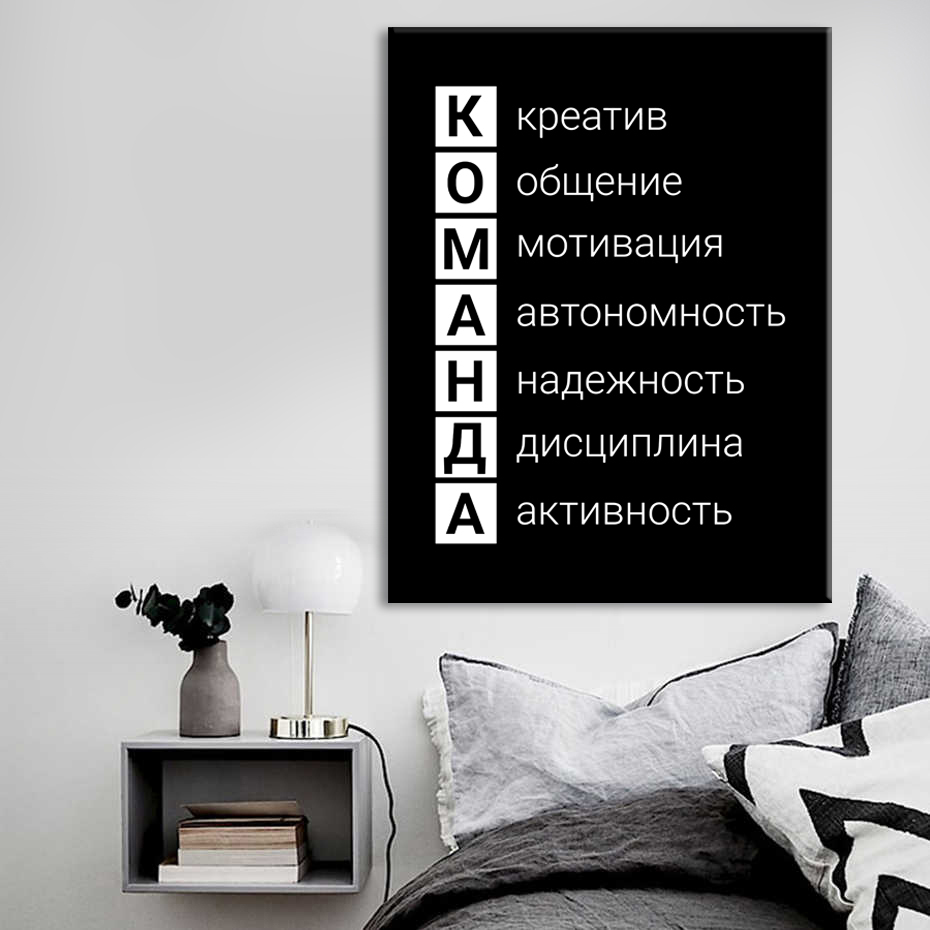

Картина на холсте Мотивация Team 75х100 см.