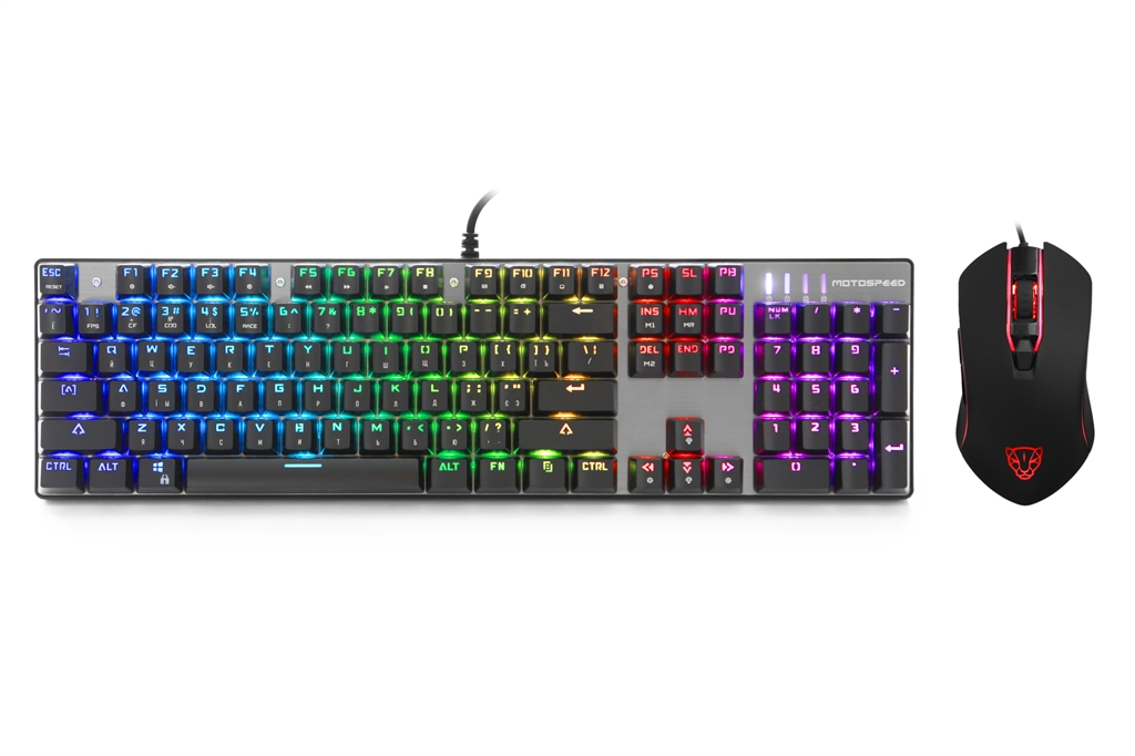 

Комплект клавиатура + мышь Motospeed CK888 Outemu Blue (mtck888mb) Silver/Black USB