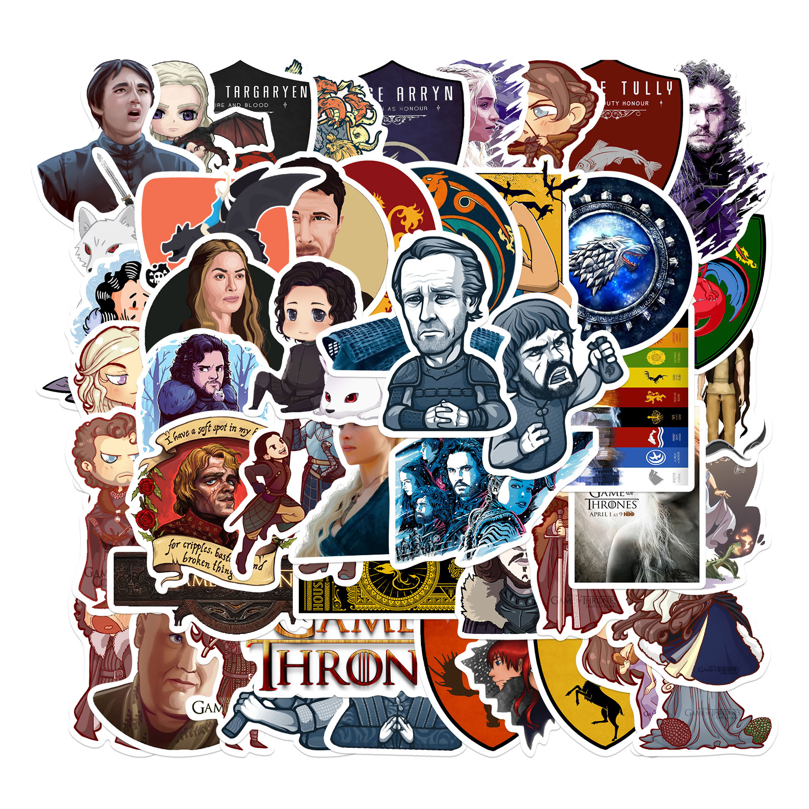 

Набор наклеек stickers Game of Thrones - 50 шт | Игра престолов - Водостойкие стикеры для оклеивания