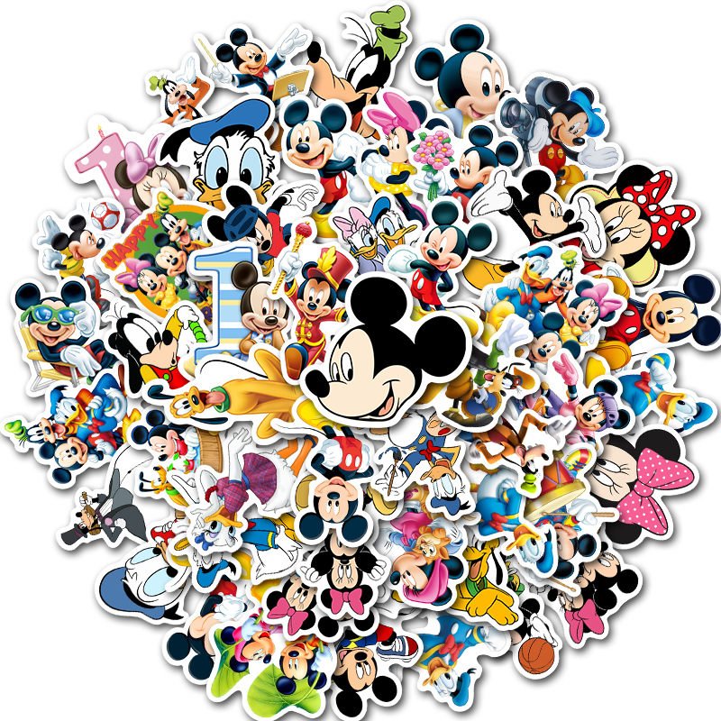 

Набор наклеек stickers Mickey Mouse Minnie Mouse - 50 шт | Микки Маус Минни Маус - Водостойкие стикеры для оклеивания