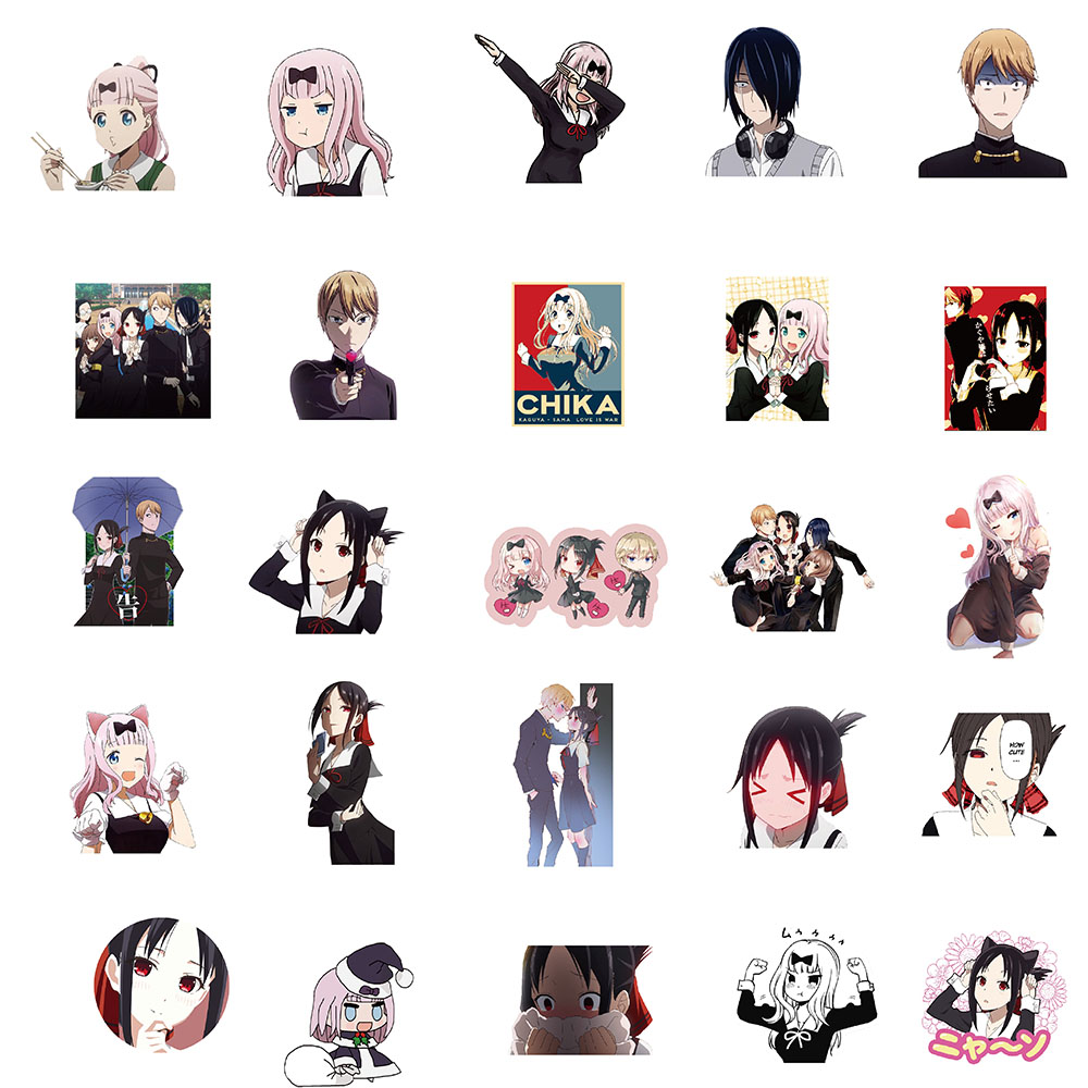 Набор наклеек stickers Kaguya-sama: Love Is War, Manga Anime - 50 шт. |  Госпожа Кагуя: В любви как на войне, Манга Аниме - Водостойкие стикеры для  оклеивания – фото, отзывы, характеристики в