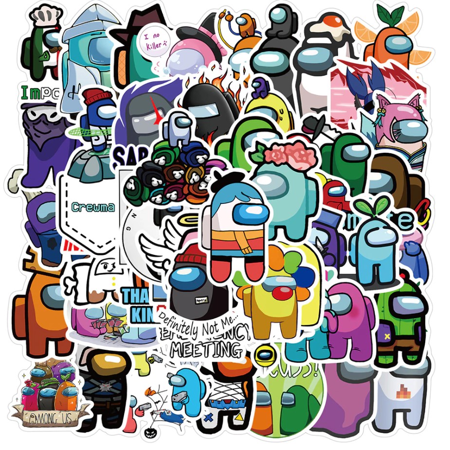 

Стикеры stickers Among Us 4 - 50 шт | Амонг Ас 4 - Водостойкие стикеры для оклеивания