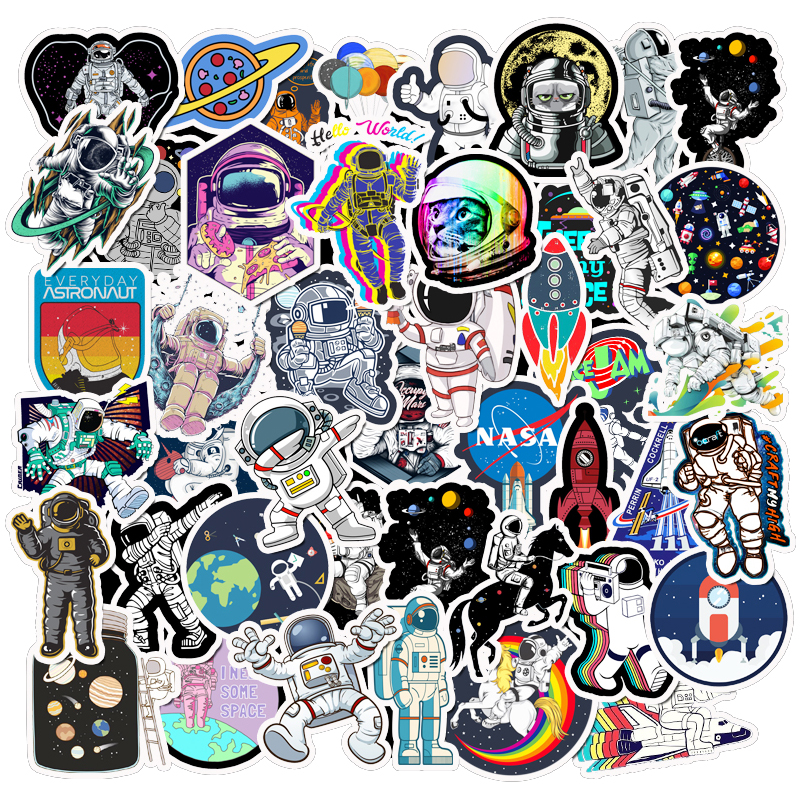 

Набор наклеек stickers Space, Astronaut, rocket - 50 шт| Космос, Астронавт, ракета - Водостойкие стикеры для оклеивания