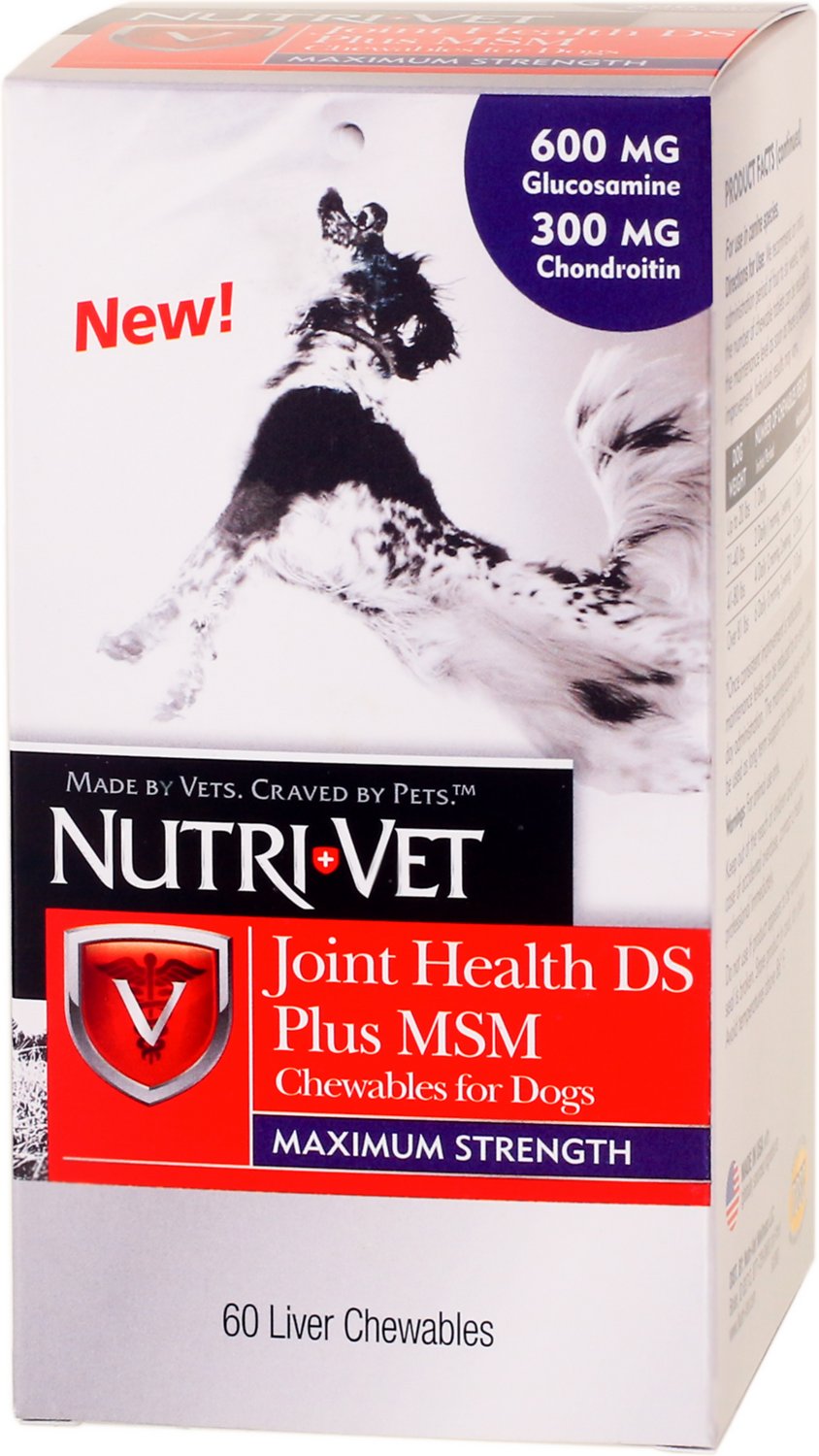 

Жевательные таблетки для собак Связки и Суставы Nutri-Vet Joint Health Plus MSM Maximum Strength 60 табл
