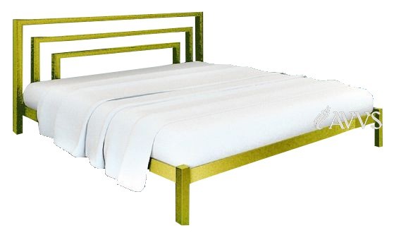 

Двухспальная кровать Метакам Brio-1 металлическая 200x180 см Желтая