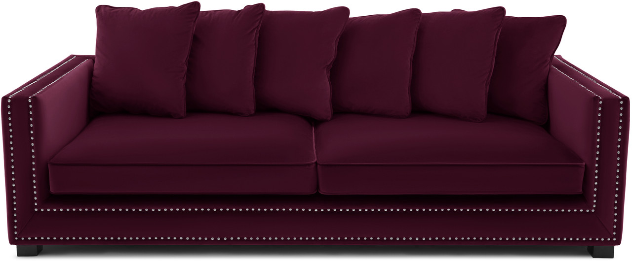 

Диван трехместный в мягкой бархатной обивке Carveli Colt Marsala velvet