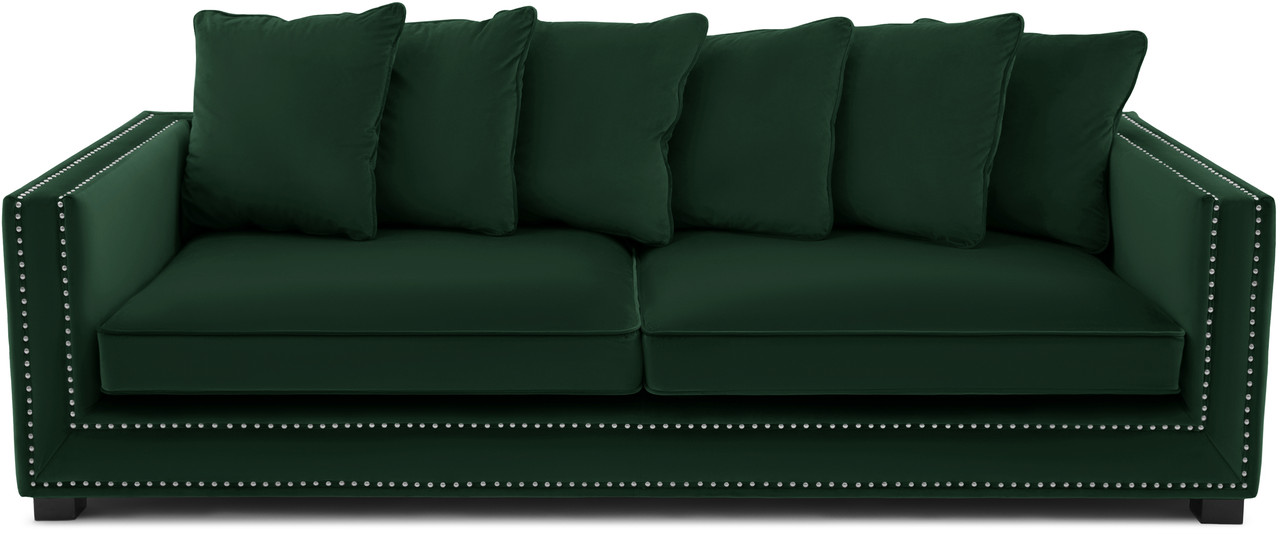 

Диван трехместный в мягкой бархатной обивке Carveli Colt Verde mare velvet