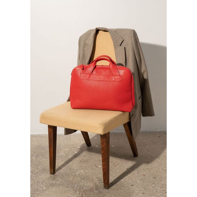 

Кожаная деловая сумка Attache Briefcase красный флотар