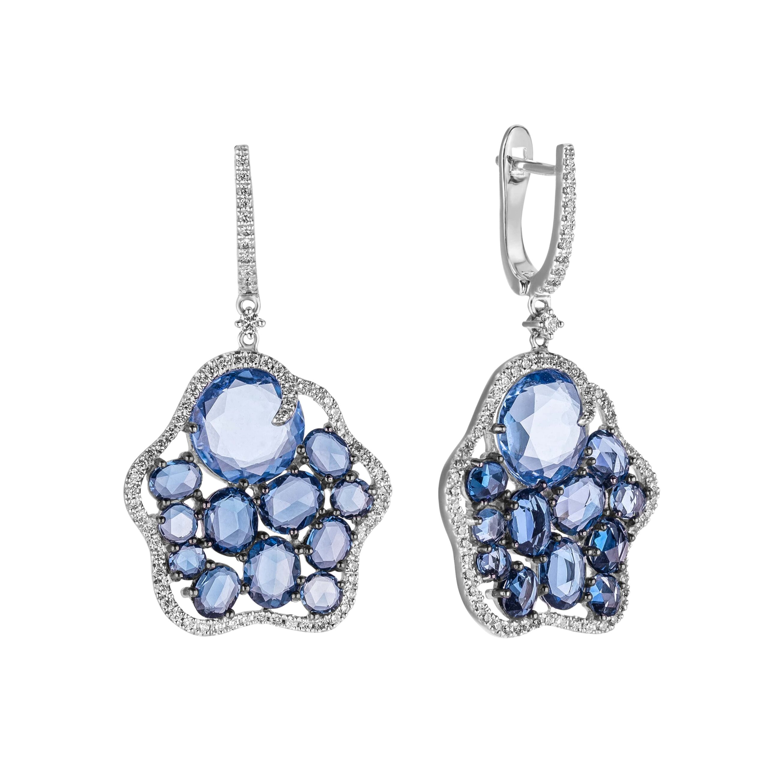 

Серьги с бриллиантами и топазами. КАМЕЯ 27000912.269.E4027BT+RLBT