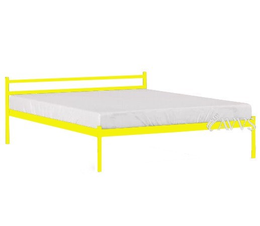 

Двухспальная кровать Метакам Comfort-1 металлическая 200x160 см Желтая