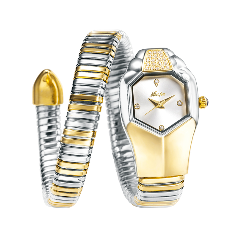 

Жіночий годинник Miss Fox Alexina Золотисто-сріблястий Білий