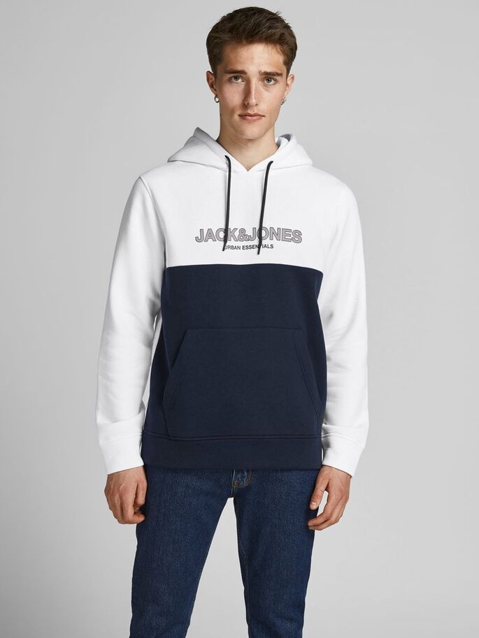 

Толстовка Jack & Jones JJEURBAN BLOCKING SWEAT HOOD NOOS  Белый 12190441-White, Толстовка Jack & Jones JJEURBAN BLOCKING SWEAT HOOD NOOS M Белый 12190441-White