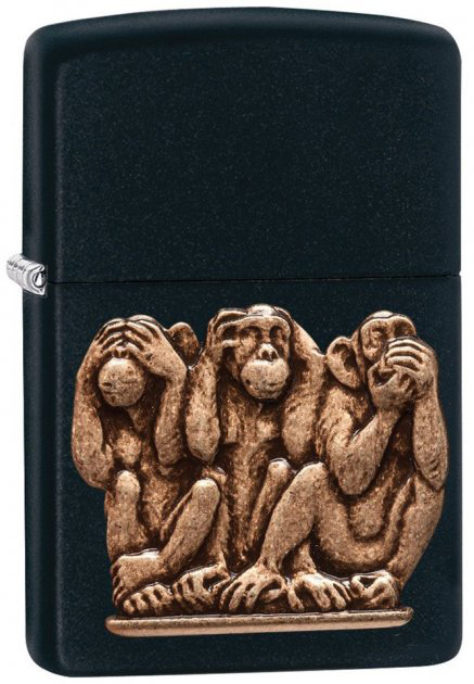 

Зажигалка Zippo 218 Three Monkeys Черная (Zippo 29409)