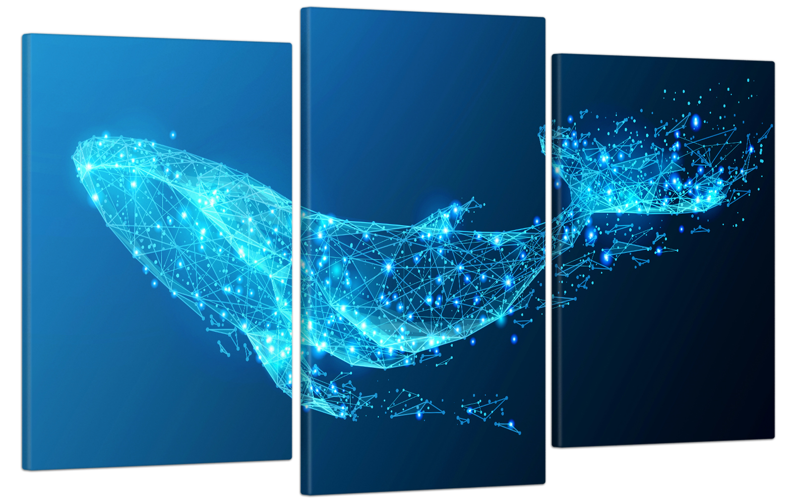 

Модульная картина в гостиную / спальню для интерьера "Мерцающий кит" 53x100 см MK30091_E