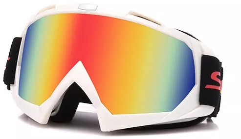 

Маска лыжная UV400 защита Белая оправа блестящая хамелеон стекло очки для лыж V3 (567859078)
