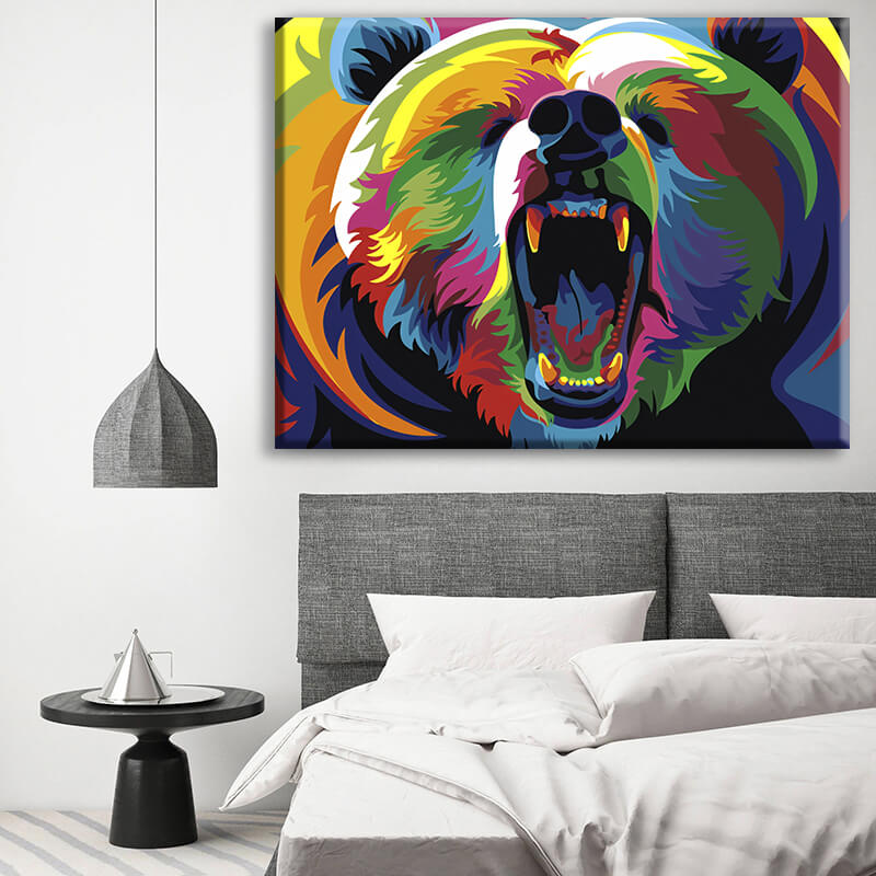 

Картина на холсте Животные Colorful Bear 50х65 см.
