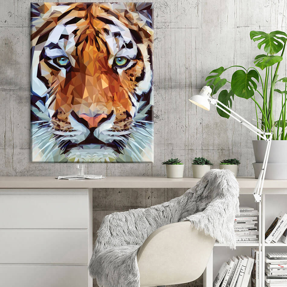 

Картина на холсте Животные Geometric Strong Tiger 45х60 см.