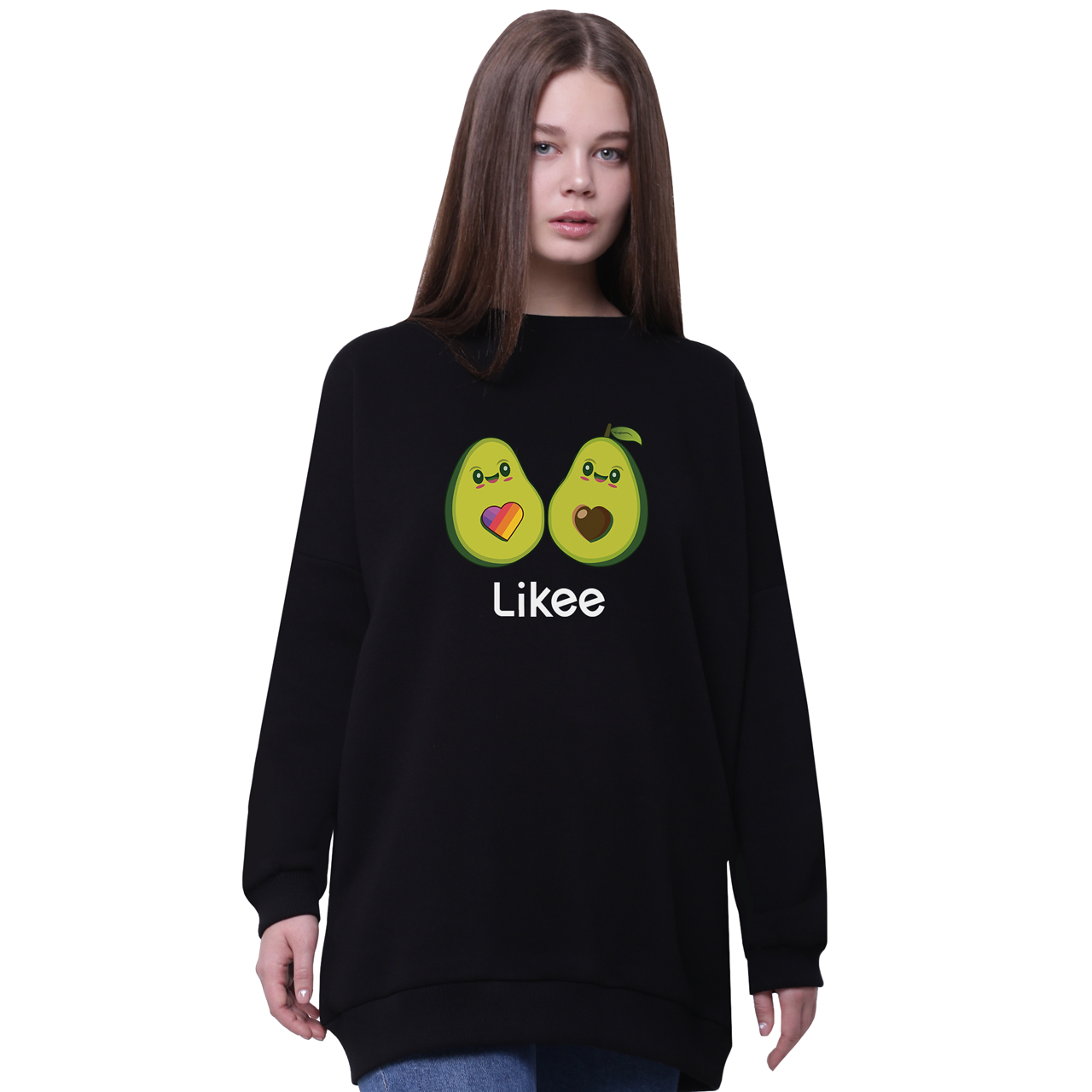 

Худи для девочек удлиненный Лайк (Likee) Черный (35962-1031-8) 176 см