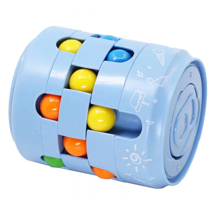 Головоломка антистресс. Интерактивная игрушка cans Spinner Cube, голубая.