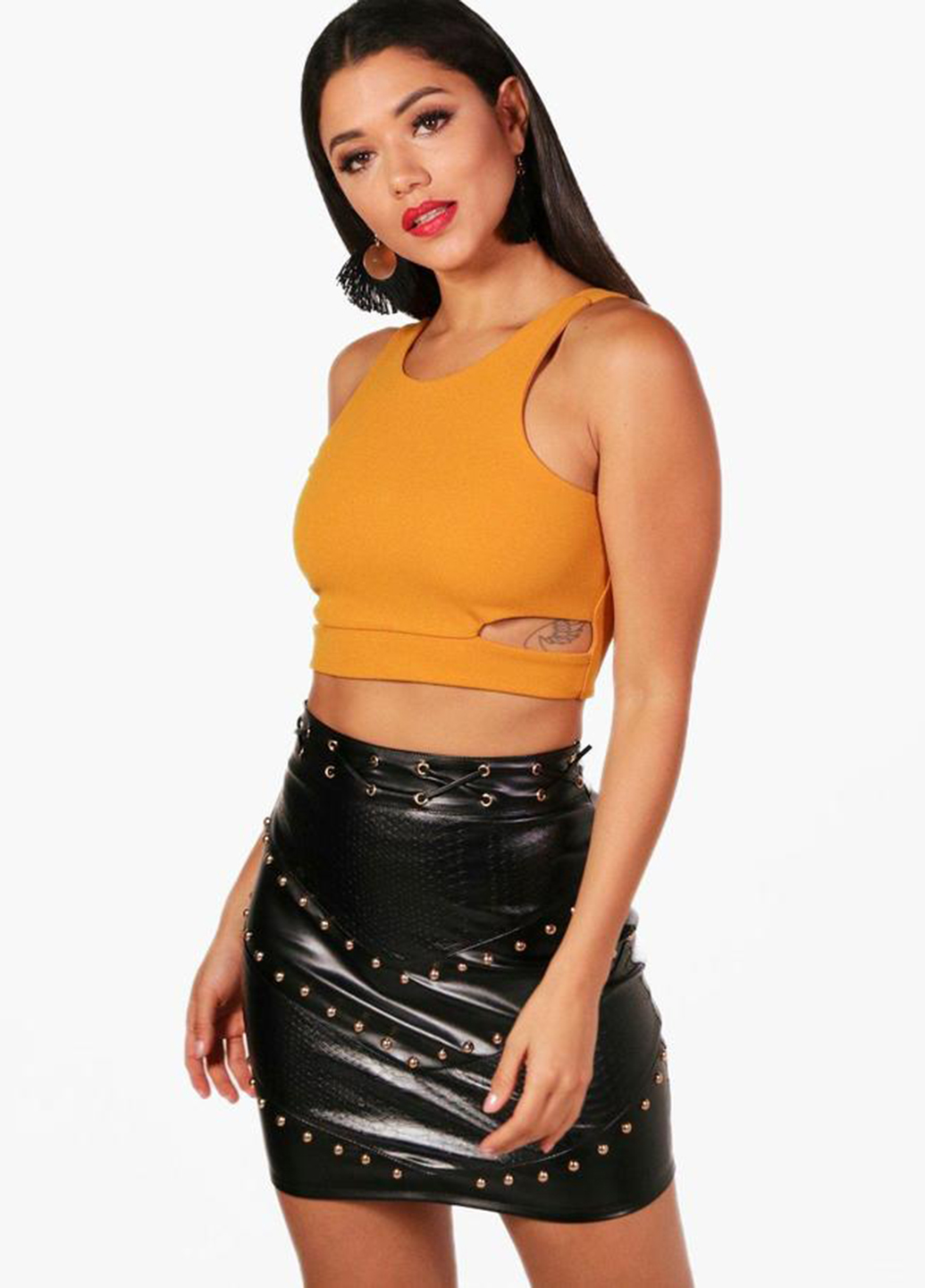 

Топ boohoo 44 горчичный UJ1059330_01