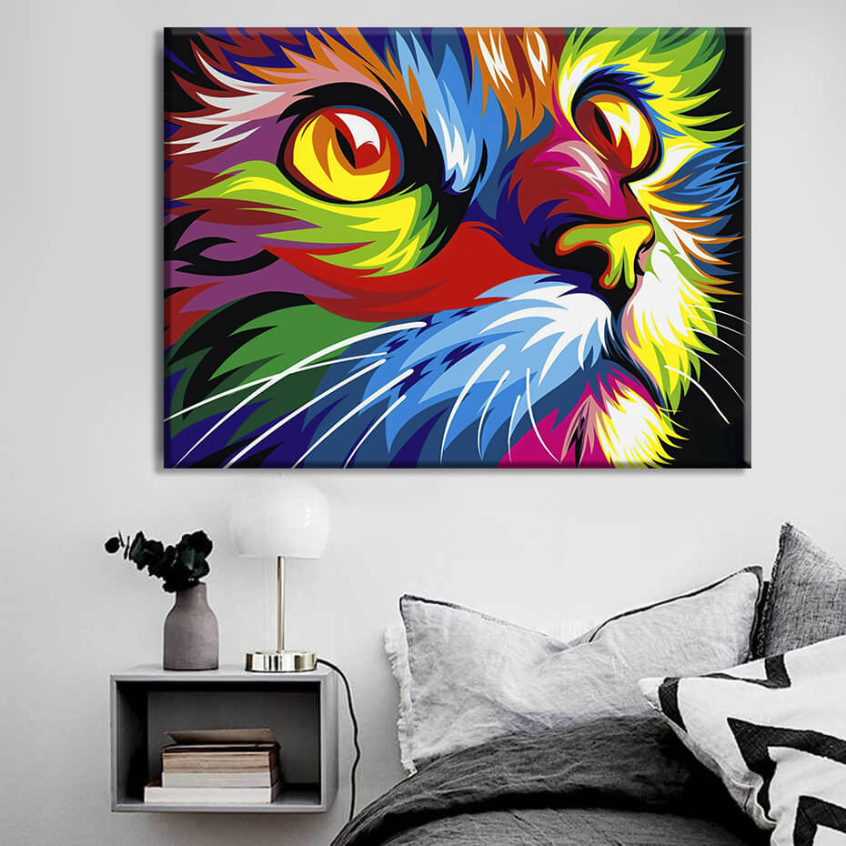 

Картина на холсте Животные Colorful Cat 75х100 см.