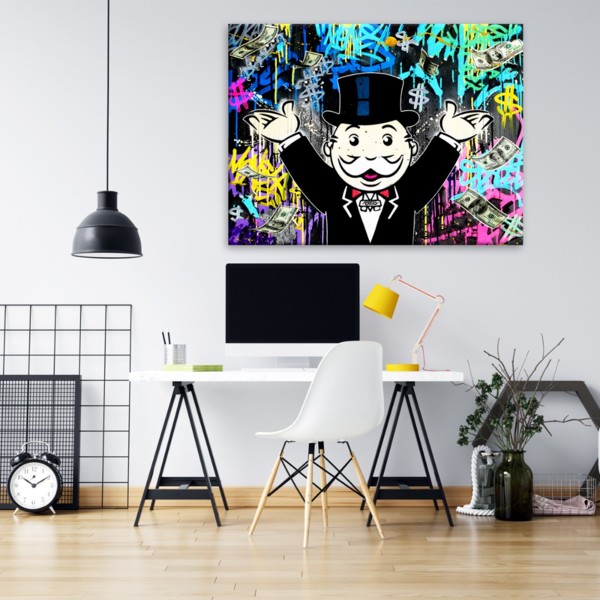 

Картина на холсте Урбан Арт Graffiti Monopoly 90х120 см.