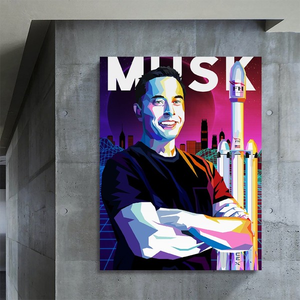

Картина на холсте Личности Elon Musk Art 75х100 см.